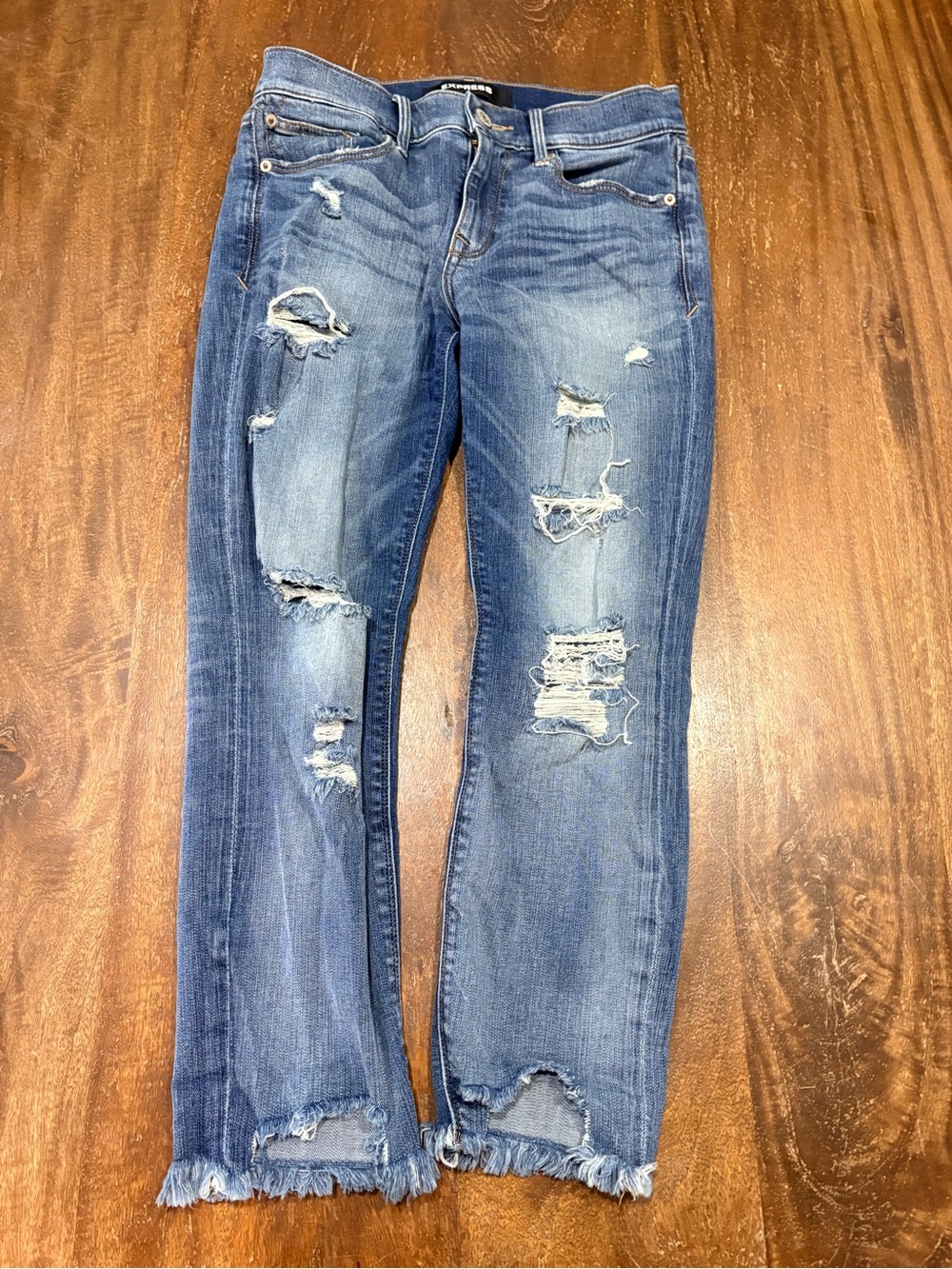 Express Distressed Skinny Ankle Jeans Size 4 Short